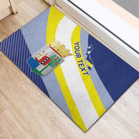 Personalized Curacao Coat of Arms Rubber Doormat Map Flag Style