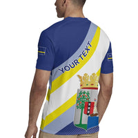 Personalized Curacao Coat of Arms Rugby Jersey Map Flag Style