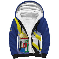 Personalized Curacao Coat of Arms Sherpa Hoodie Map Flag Style