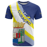 Personalized Curacao Coat of Arms T Shirt Map Flag Style