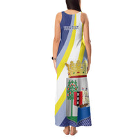 Personalized Curacao Coat of Arms Tank Maxi Dress Map Flag Style