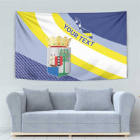 Personalized Curacao Coat of Arms Tapestry Map Flag Style