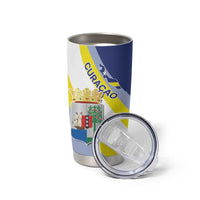 Personalized Curacao Coat of Arms Tumbler Cup Map Flag Style