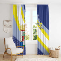Personalized Curacao Coat of Arms Window Curtain Map Flag Style