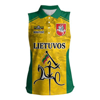 Republic of Lithuania Football Women Sleeveless Polo Shirt Sporty Style LT17 - Wonder Print Shop