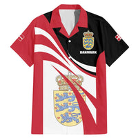 Personalized Danmark Coat of Arms Family Matching Mermaid Dress and Hawaiian Shirt Denmark Three Pale Blue Lions