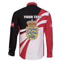 Personalized Danmark Coat of Arms Family Matching Mermaid Dress and Hawaiian Shirt Denmark Three Pale Blue Lions