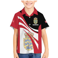 Personalized Danmark Coat of Arms Family Matching Mermaid Dress and Hawaiian Shirt Denmark Three Pale Blue Lions