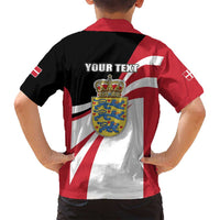 Personalized Danmark Coat of Arms Family Matching Tank Maxi Dress and Hawaiian Shirt Denmark Three Pale Blue Lions