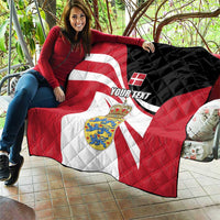 Personalized Danmark Coat of Arms Quilt Denmark Three Pale Blue Lions