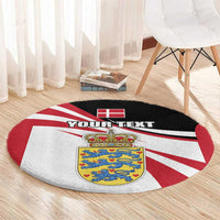 Personalized Danmark Coat of Arms Round Carpet Denmark Three Pale Blue Lions