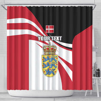 Personalized Danmark Coat of Arms Shower Curtain Denmark Three Pale Blue Lions