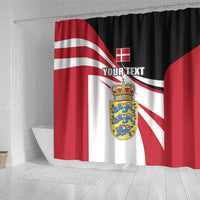 Personalized Danmark Coat of Arms Shower Curtain Denmark Three Pale Blue Lions