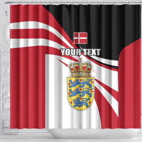 Personalized Danmark Coat of Arms Shower Curtain Denmark Three Pale Blue Lions