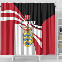 Personalized Danmark Coat of Arms Shower Curtain Denmark Three Pale Blue Lions