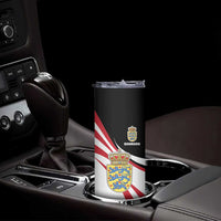 Personalized Danmark Coat of Arms Skinny Tumbler Denmark Three Pale Blue Lions
