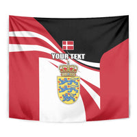 Personalized Danmark Coat of Arms Tapestry Denmark Three Pale Blue Lions