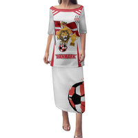 Custom Danmark Football Go Champions Family Matching Puletasi and Hawaiian Shirt Denmark Sporty Style
