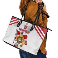 Custom Danmark Football Go Champions Leather Tote Bag Denmark Sporty Style