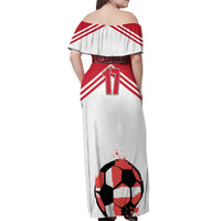 Custom Danmark Football Go Champions Off Shoulder Maxi Dress Denmark Sporty Style