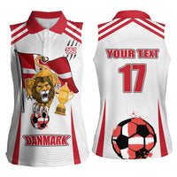 Custom Danmark Football Go Champions Women Sleeveless Polo Shirt Denmark Sporty Style