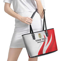Personalized Danmark Football Leather Tote Bag Denmark Sporty Style Danish Dynamite