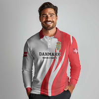 Personalized Danmark Football Long Sleeve Polo Shirt Denmark Sporty Style Danish Dynamite