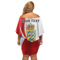 Personalized Danmark Football Off Shoulder Short Dress Denmark Sporty Style Danish Dynamite