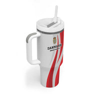 Personalized Danmark Football Tumbler With Handle Denmark Sporty Style Danish Dynamite
