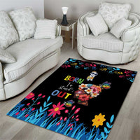Born to Stand Out Autism Awareness Area Rug Brain Mind and Yippee!