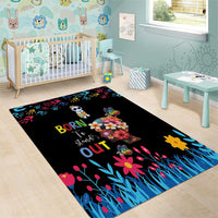 Born to Stand Out Autism Awareness Area Rug Brain Mind and Yippee!