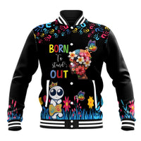 Born to Stand Out Autism Awareness Baseball Jacket Brain Mind and Yippee!