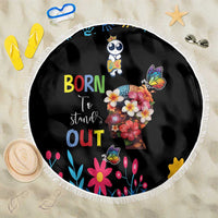 Born to Stand Out Autism Awareness Beach Blanket Brain Mind and Yippee!