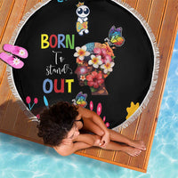 Born to Stand Out Autism Awareness Beach Blanket Brain Mind and Yippee!