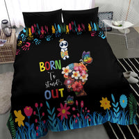 Born to Stand Out Autism Awareness Bedding Set Brain Mind and Yippee!