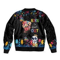 Born to Stand Out Autism Awareness Bomber Jacket Brain Mind and Yippee!