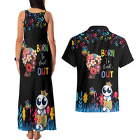 Born to Stand Out Autism Awareness Couples Matching Tank Maxi Dress and Hawaiian Shirt Brain Mind and Yippee!