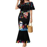 Born to Stand Out Autism Awareness Family Matching Mermaid Dress and Hawaiian Shirt Brain Mind and Yippee!