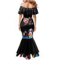 Born to Stand Out Autism Awareness Family Matching Mermaid Dress and Hawaiian Shirt Brain Mind and Yippee!