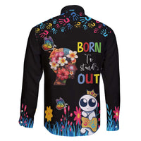 Born to Stand Out Autism Awareness Family Matching Off Shoulder Short Dress and Hawaiian Shirt Brain Mind and Yippee!