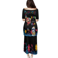 Born to Stand Out Autism Awareness Family Matching Puletasi and Hawaiian Shirt Brain Mind and Yippee!