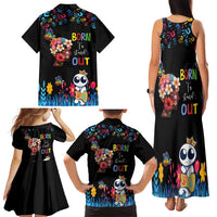 Born to Stand Out Autism Awareness Family Matching Tank Maxi Dress and Hawaiian Shirt Brain Mind and Yippee!
