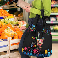 Born to Stand Out Autism Awareness Grocery Bag Brain Mind and Yippee!