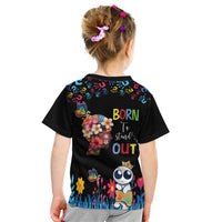 Born to Stand Out Autism Awareness Kid T Shirt Brain Mind and Yippee!