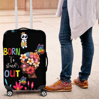 Born to Stand Out Autism Awareness Luggage Cover Brain Mind and Yippee!