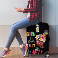 Born to Stand Out Autism Awareness Luggage Cover Brain Mind and Yippee!