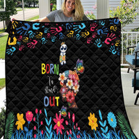 Born to Stand Out Autism Awareness Quilt Brain Mind and Yippee!