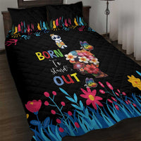 Born to Stand Out Autism Awareness Quilt Bed Set Brain Mind and Yippee!