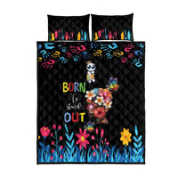 Born to Stand Out Autism Awareness Quilt Bed Set Brain Mind and Yippee!