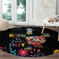 Born to Stand Out Autism Awareness Round Carpet Brain Mind and Yippee!
